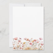 ピンクのワイルドフラワーの女の子ベイビーシャワー 招待状 (裏面)