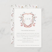ピンクのワイルドフラワーの水彩結婚の詳細 エンクロージャーカード (正面/裏面)