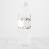 ピンクのワイルドフラワーの水色ベビーシャワーラベル – Du ペットボトルラベル (裏面)