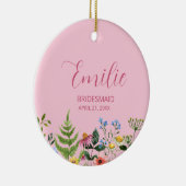 ピンクのワイルドフラワーの花嫁 セラミックオーナメント (右)