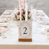 ピンクのワイルドフラワーの蝶のテーブルナンバー テーブルナンバー