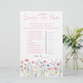 ピンクのワイルドフラワーは、価格シャワーゲームを推測 (スタンド正面)