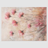 ピンクのワイルドフラワーウォータカラーの切り離し 薄葉紙 (正面)