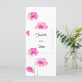 ピンクのワイルドフラワーウォータカラーアート カード (スタンド正面)