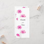 ピンクのワイルドフラワーウォータカラーアート カード (正面/裏面インサイチュ)