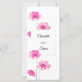 ピンクのワイルドフラワーウォータカラーアート カード (正面)