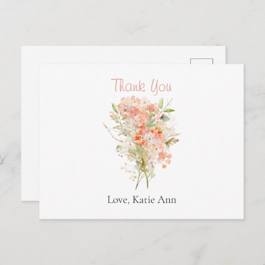 ピンクのワイルドフラワーウォーターのカラーフローラ ポストカード (正面/裏面)