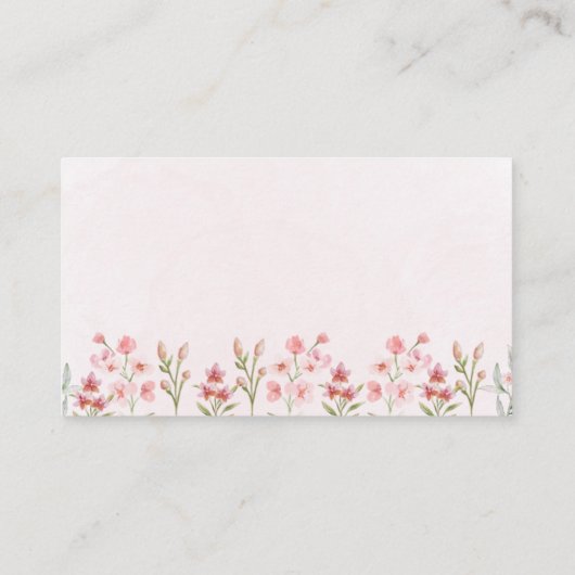 ピンクのワイルドフラワーガーデンおむつラッフルエンクロージャー エンクロージャーカード (裏面)