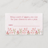 ピンクのワイルドフラワーガーデンおむつラッフルエンクロージャー エンクロージャーカード (正面)