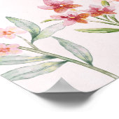 ピンクのワイルドフラワーガーデンベビーシャワー歓迎サイン ポスター (角)