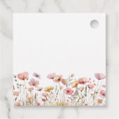 ピンクのワイルドフラワーガールベビーシャワー フェイバータグ (裏面)