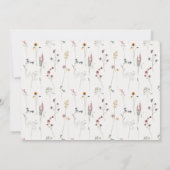 ピンクのワイルドフラワークレスト写真最初の聖餐式 招待状 (裏面)