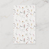 ピンクのワイルドフラワークレスト表示シャワー赤ちゃんシャワー エンクロージャーカード (裏面)