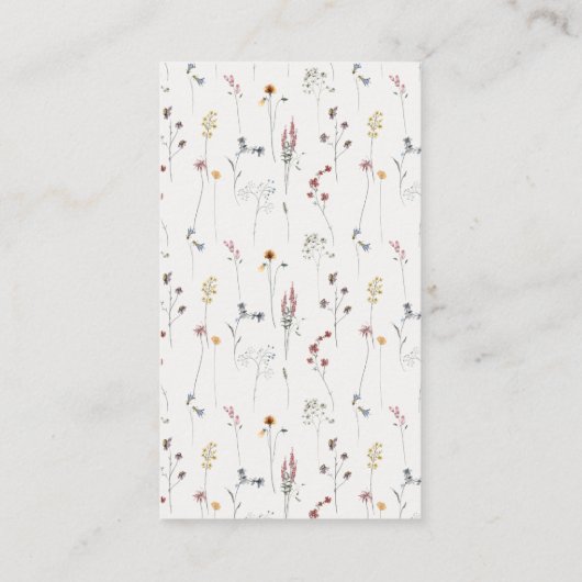 ピンクのワイルドフラワークレスト表示シャワー赤ちゃんシャワー エンクロージャーカード (裏面)