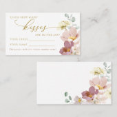 ピンクのワイルドフラワーシャワーゲームキスのカードの数 プレイスカード (正面/裏面)