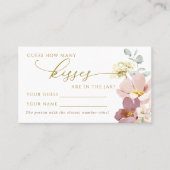 ピンクのワイルドフラワーシャワーゲームキスのカードの数 プレイスカード (正面)