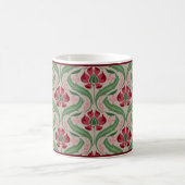 ピンクのワイルドフラワーダマスココーヒーマグ コーヒーマグカップ (中央)