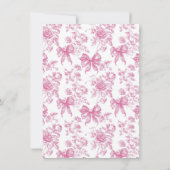 ピンクのワイルドフラワーティーパーティーお別れのブランチ 招待状 (裏面)