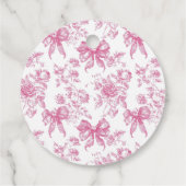 ピンクのワイルドフラワーティーパーティー ブライダルシャワーパーティー フェイバータグ (裏面)