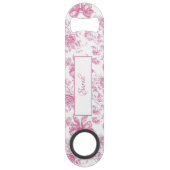 ピンクのワイルドフラワーティーブライダルシャワー感謝 スピード栓抜き (裏面)