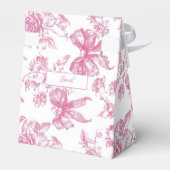 ピンクのワイルドフラワーティーブライダルシャワー フェイバーボックス (裏面サイド)