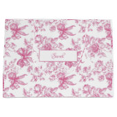 ピンクのワイルドフラワーティーブライダルシャワー ラージペーパーバッグ (正面)