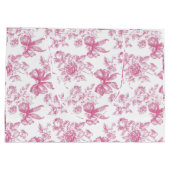 ピンクのワイルドフラワーティーブライダルシャワー ラージペーパーバッグ (裏面)