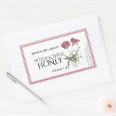 ピンクのワイルドフラワーハニーラベル（収穫日） 長方形シール (封筒)