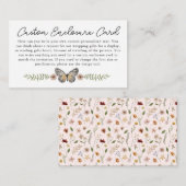 ピンクのワイルドフラワーパーソナライズされたの挿入エンクロージャカード エンクロージャーカード (正面/裏面)