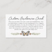 ピンクのワイルドフラワーパーソナライズされたの挿入エンクロージャカード エンクロージャーカード (正面)