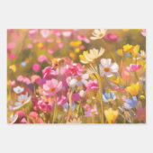 ピンクのワイルドフラワーフィールド2025 ラッピングペーパーシート (正面)