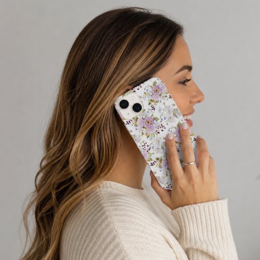 ピンクのワイルドフラワーフローラルシックデザイン Case-Mate iPhoneケース