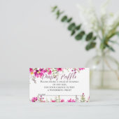 ピンクのワイルドフラワーベビーシャワーおむつラッフル エンクロージャーカード (スタンド正面)
