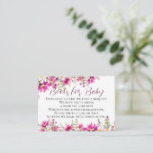 ピンクのワイルドフラワーベビーシャワーブックベビー エンクロージャーカード (スタンド正面)