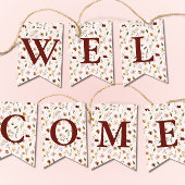 ピンクのワイルドフラワーベビーシャワー歓迎バンティングフラグ バンティングフラッグ