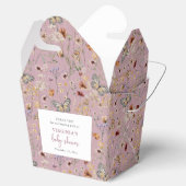 ピンクのワイルドフラワーベビーシャワー フェイバーボックス (オープン)