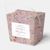 ピンクのワイルドフラワーベビーシャワー フェイバーボックス (裏面サイド)