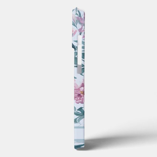 ピンクのワイルドフラワーベビーブルーパステルフラワーパターン Case-Mate iPhoneケース (裏面 / 左)