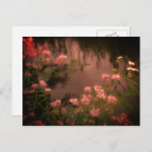 ピンクのワイルドフラワーヴィンテージルックフラワーポストカード ポストカード (正面/裏面)