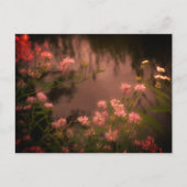 ピンクのワイルドフラワーヴィンテージルックフラワーポストカード ポストカード (正面)