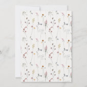 ピンクのワイルドフラワー・ウォーターカラー・クレスト・モーニング・アフター 招待状 (裏面)