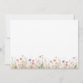 ピンクのワイルドフラワー ブライダルシャワー サンキューカード (裏面)