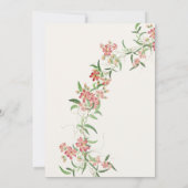 ピンクのワイルドフラワー ローズ スプリング ガーランド ベビーシャワー 招待状 (裏面)