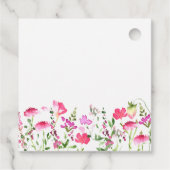 ピンクのワイルドフラワー 感謝の意を表す ブライダルシャワーのスクリプト フェイバータグ (裏面)