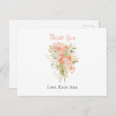 ピンクのワイルドフラワー・水彩花  ポストカード (正面/裏面)