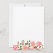 ピンクのワイルドローズブーケ50周年記念ゴールデン 招待状 (裏面)