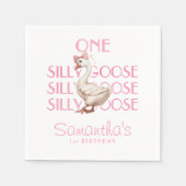 ピンクのワガママなシンデレラのような女の子の1歳の誕生日 スタンダードカクテルナプキン (正面)