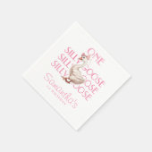 ピンクのワガママなシンデレラのような女の子の1歳の誕生日 スタンダードカクテルナプキン (角)