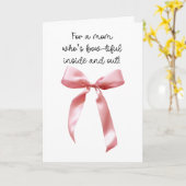 ピンクのワガママなリボンのママ カード (黄色い花)