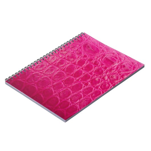 ピンクのワニの皮、革のテクスチャ ノートブック (左側)